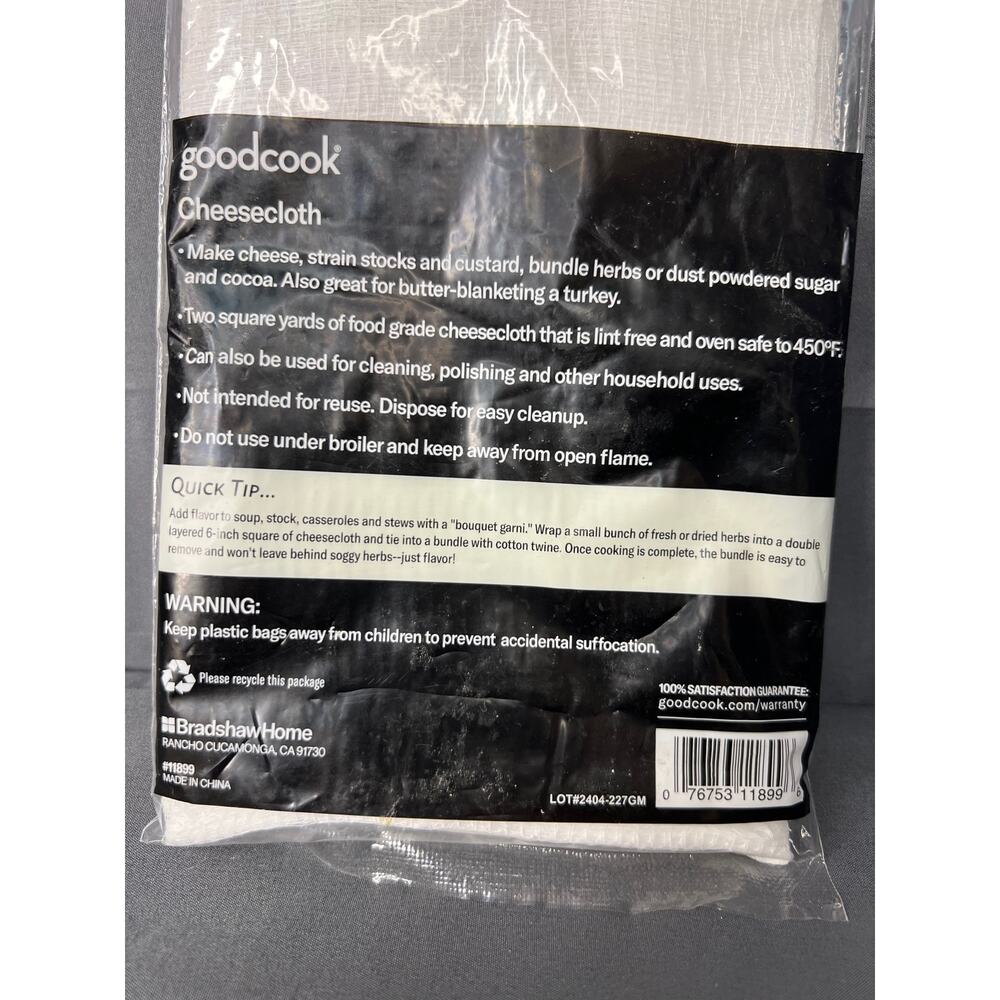 Good Cook Cheese Cloth 2 Yards New In Package - Picture 4 of 6
